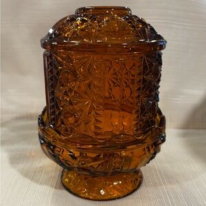 Indiana Glass Amber Fairy Lamp
